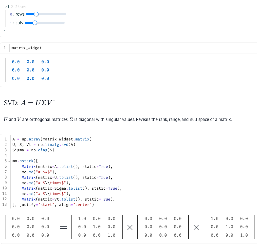 Screenshot of Matrix Decomposition