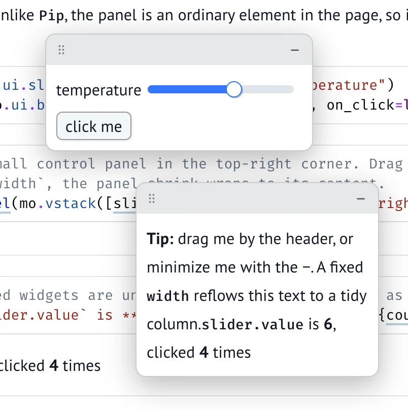 FloatingPanel widget